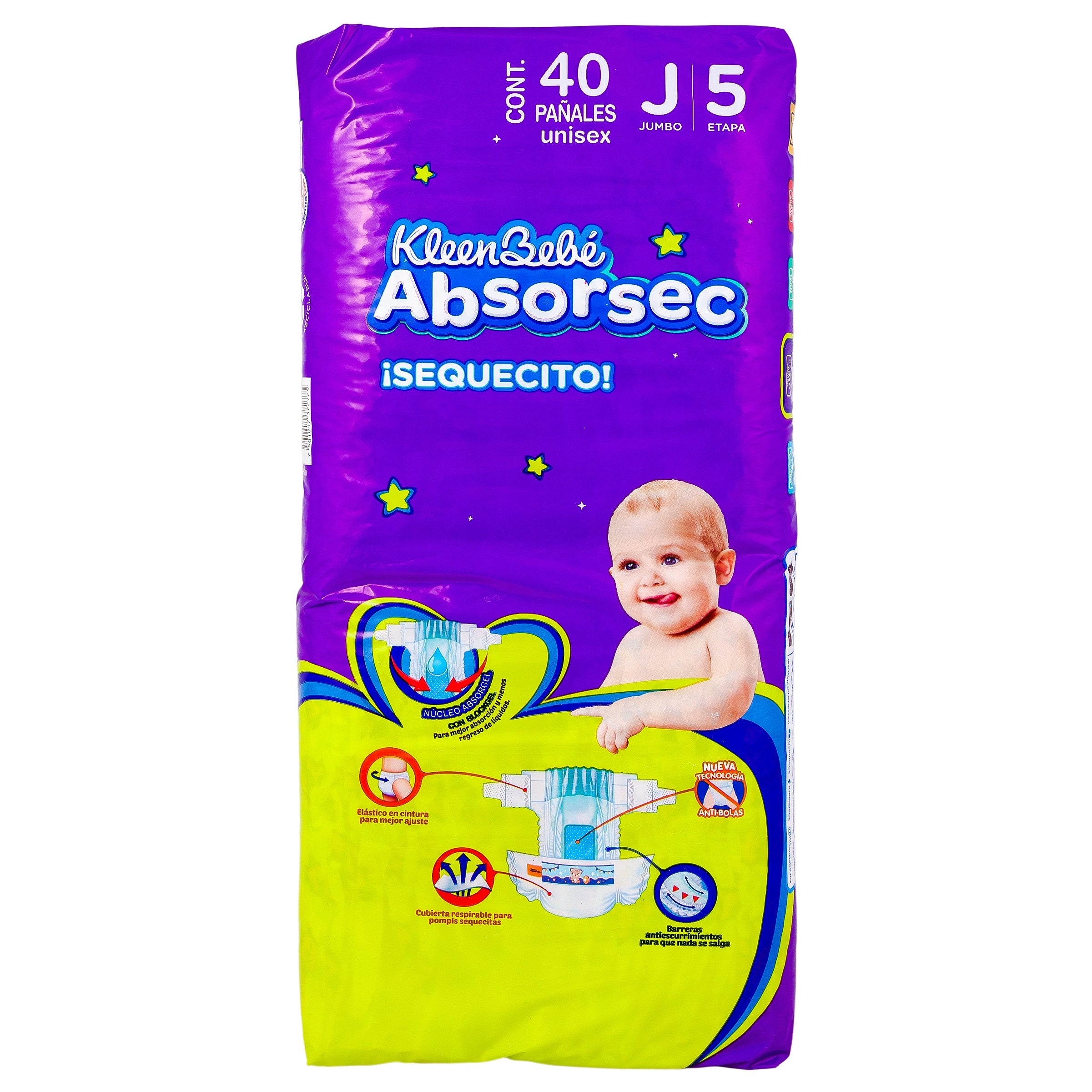 Pañal KB Absor Sec JB 40 pz