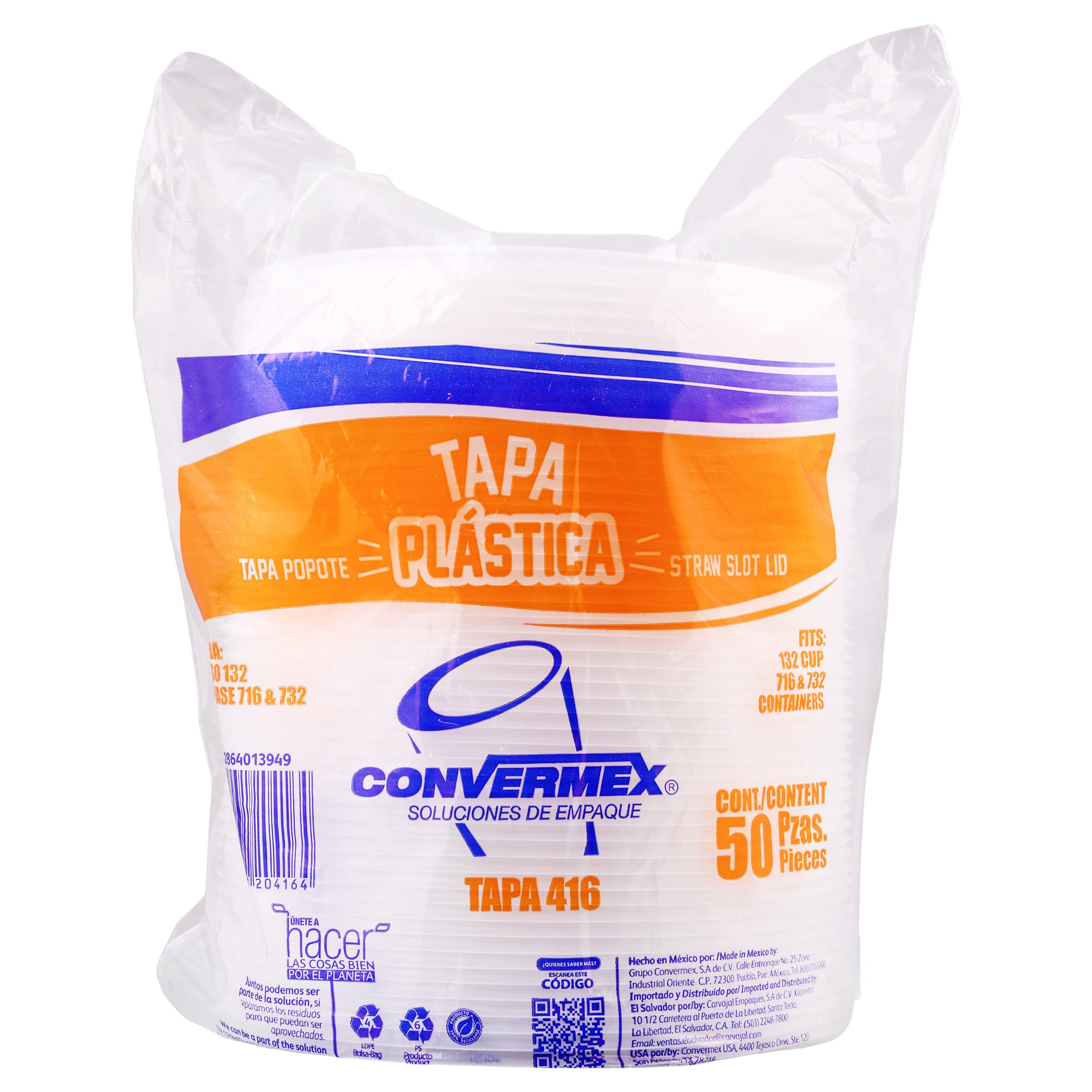 Tapa plast # 416 Conv piq 50 pz