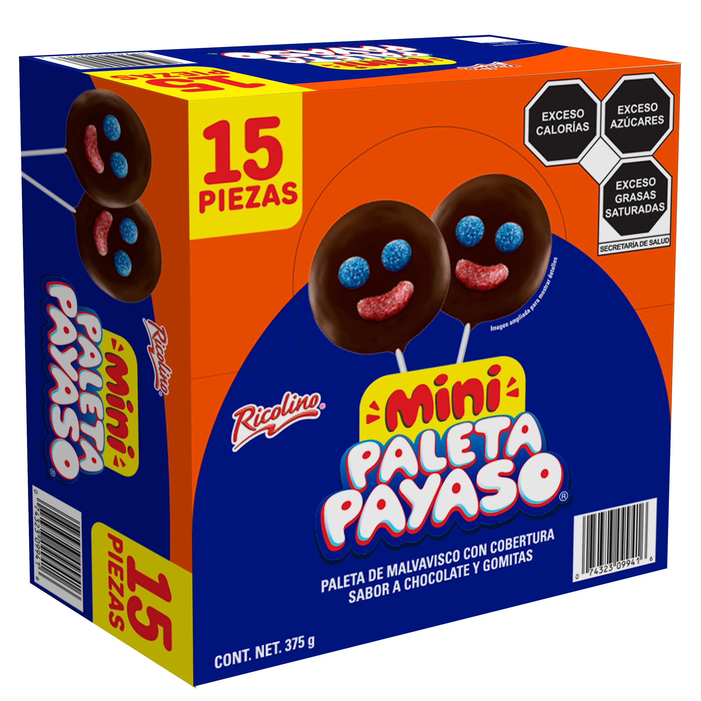 Mini paleta payaso 375 gr 15 pz
