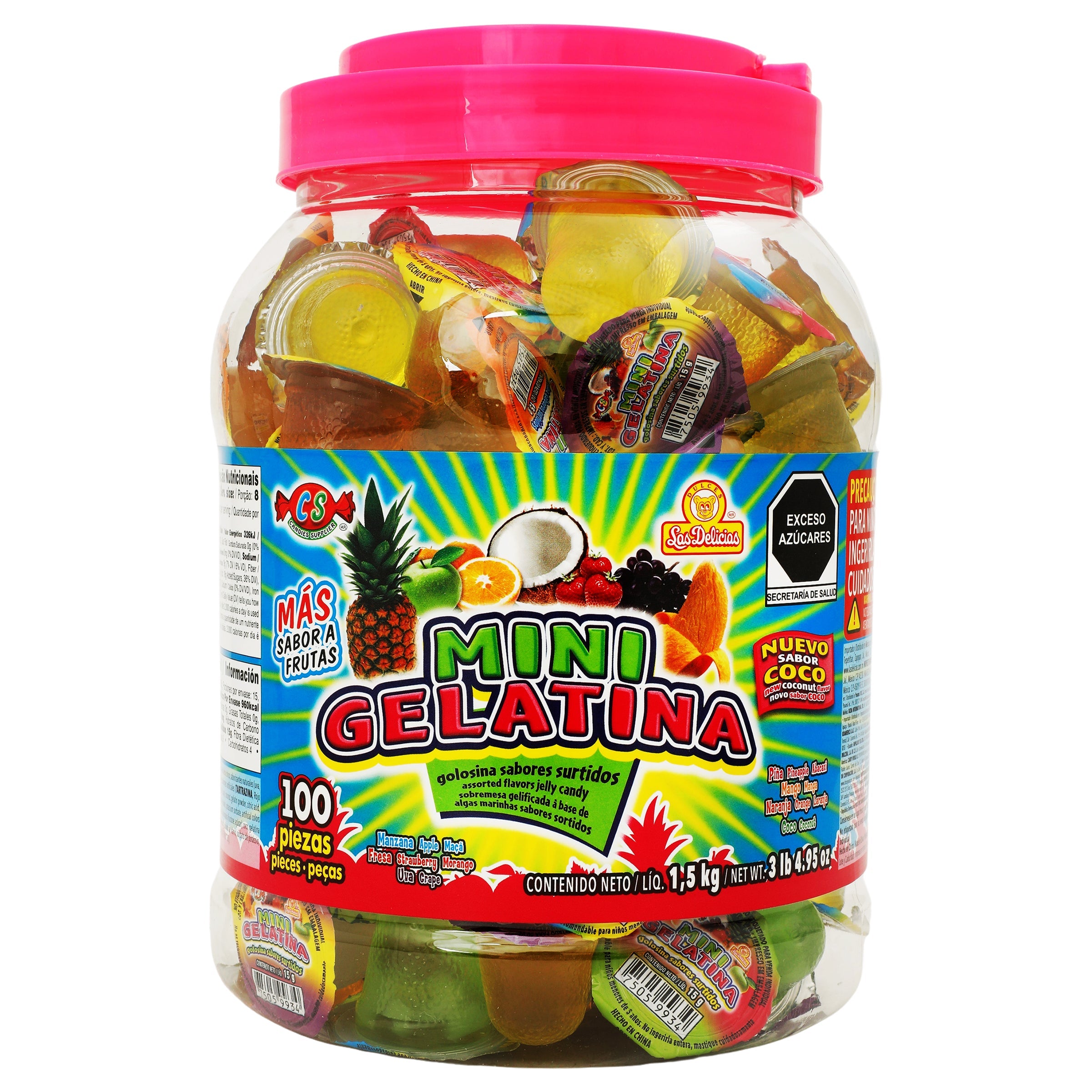 Mini gelatina vitrolero Las Delicias 100 pz