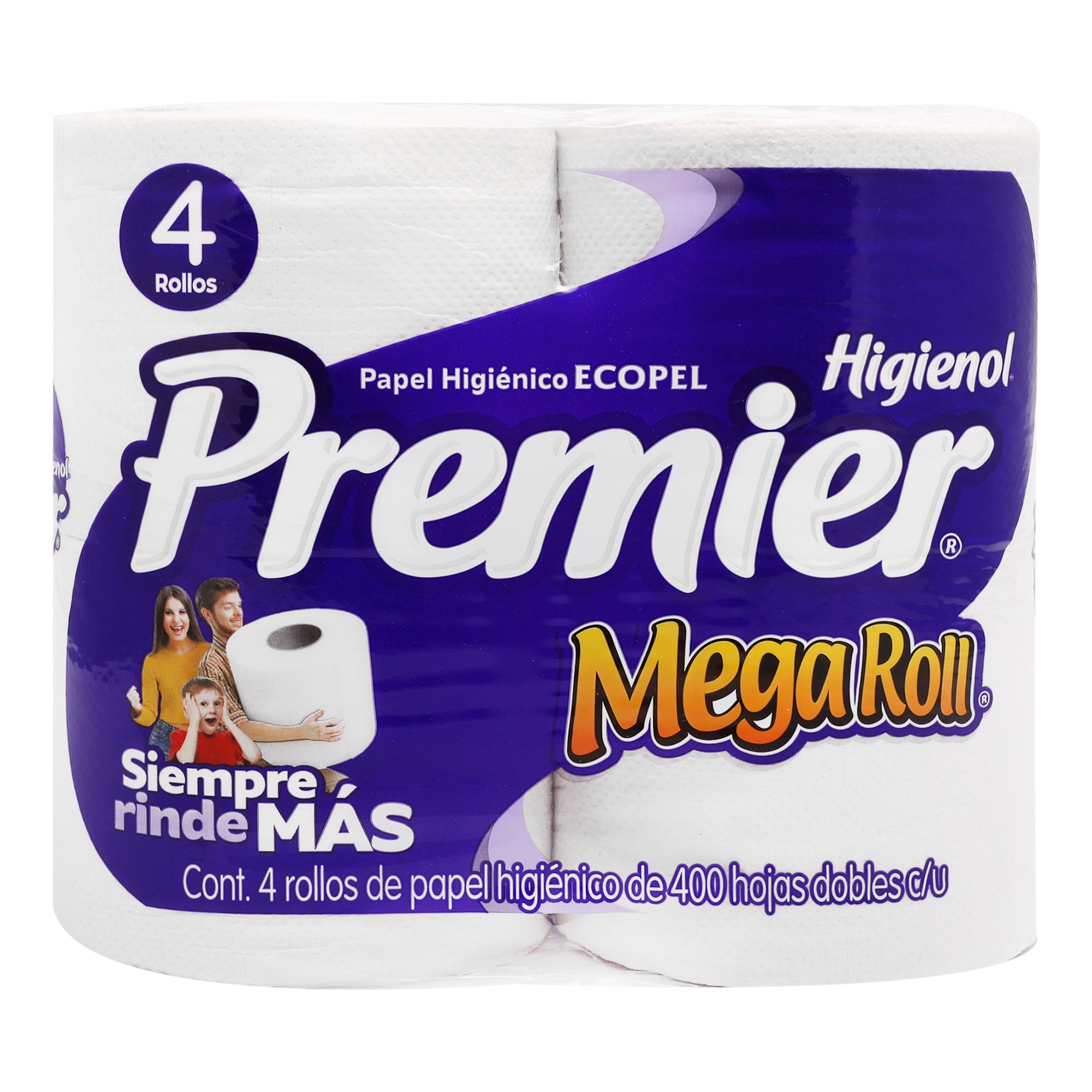 Papel Premier megaroll 400 hj 4 rollos