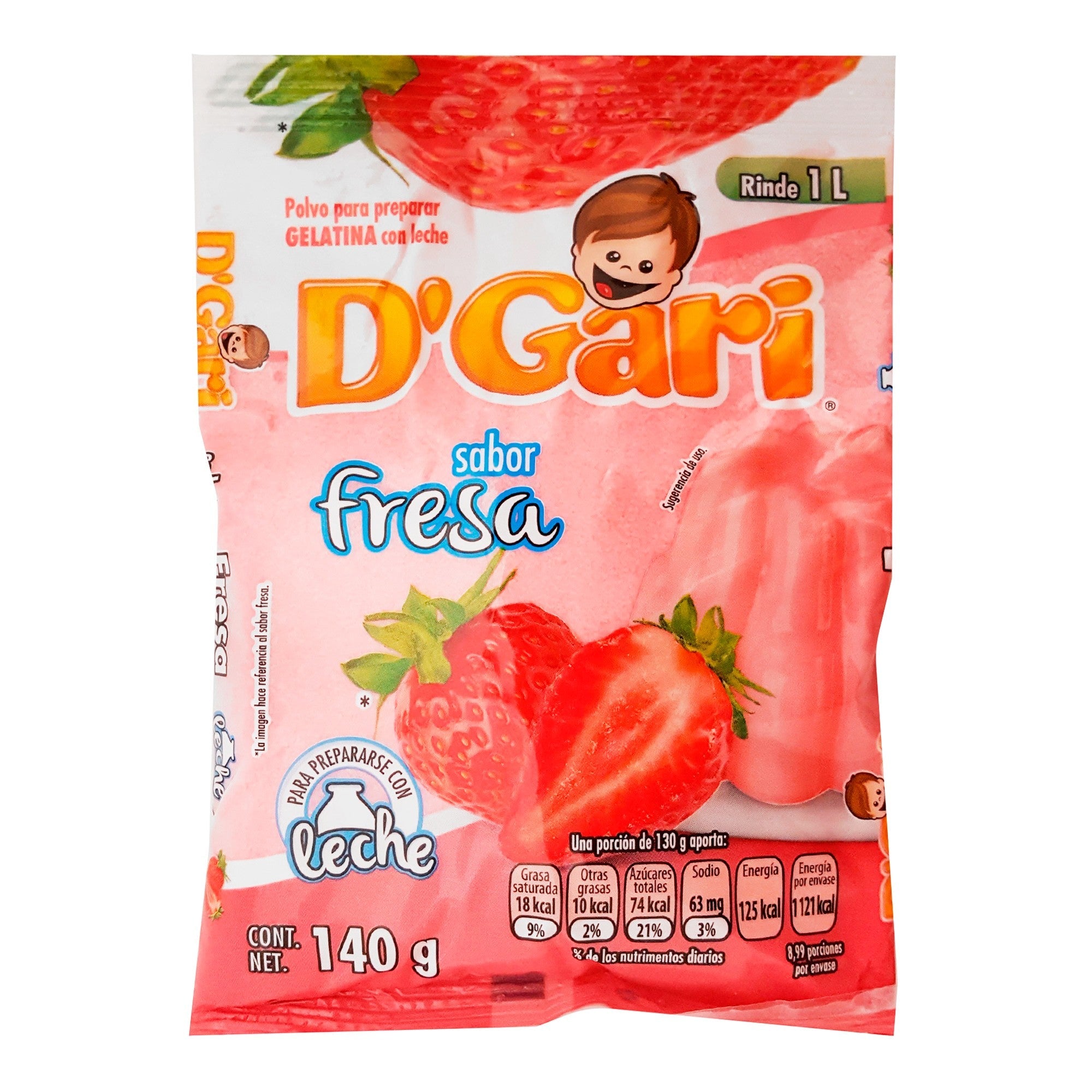 Gelatina D Gari fresa-leche 120 gr