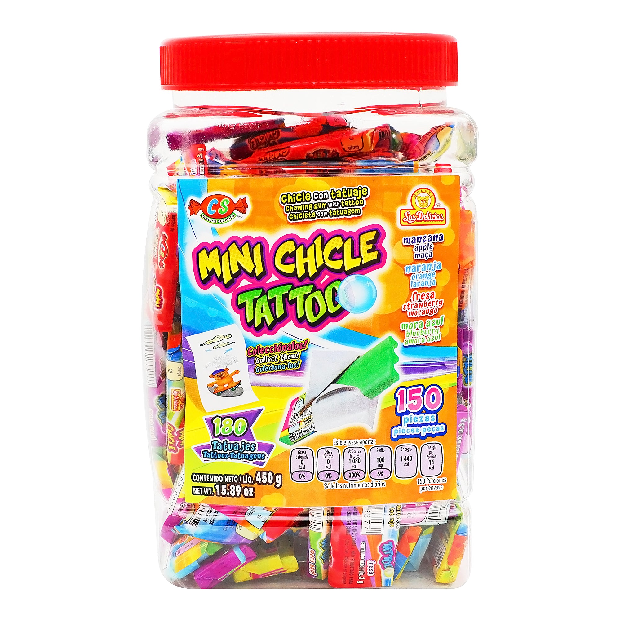 Chicle tattoo vitro Las Delicias 150 pz
