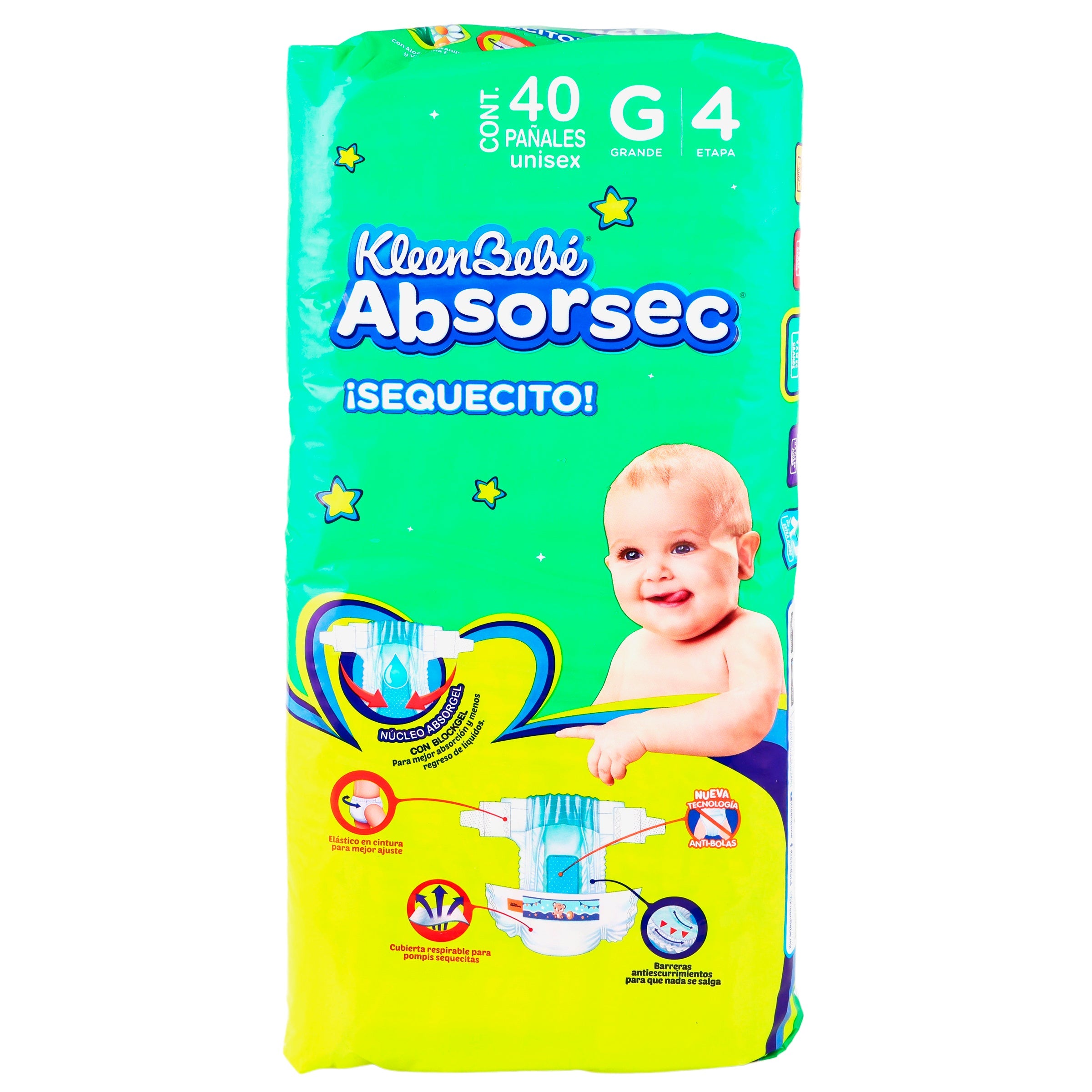 Pañal KB Absor Sec gde 40 pz