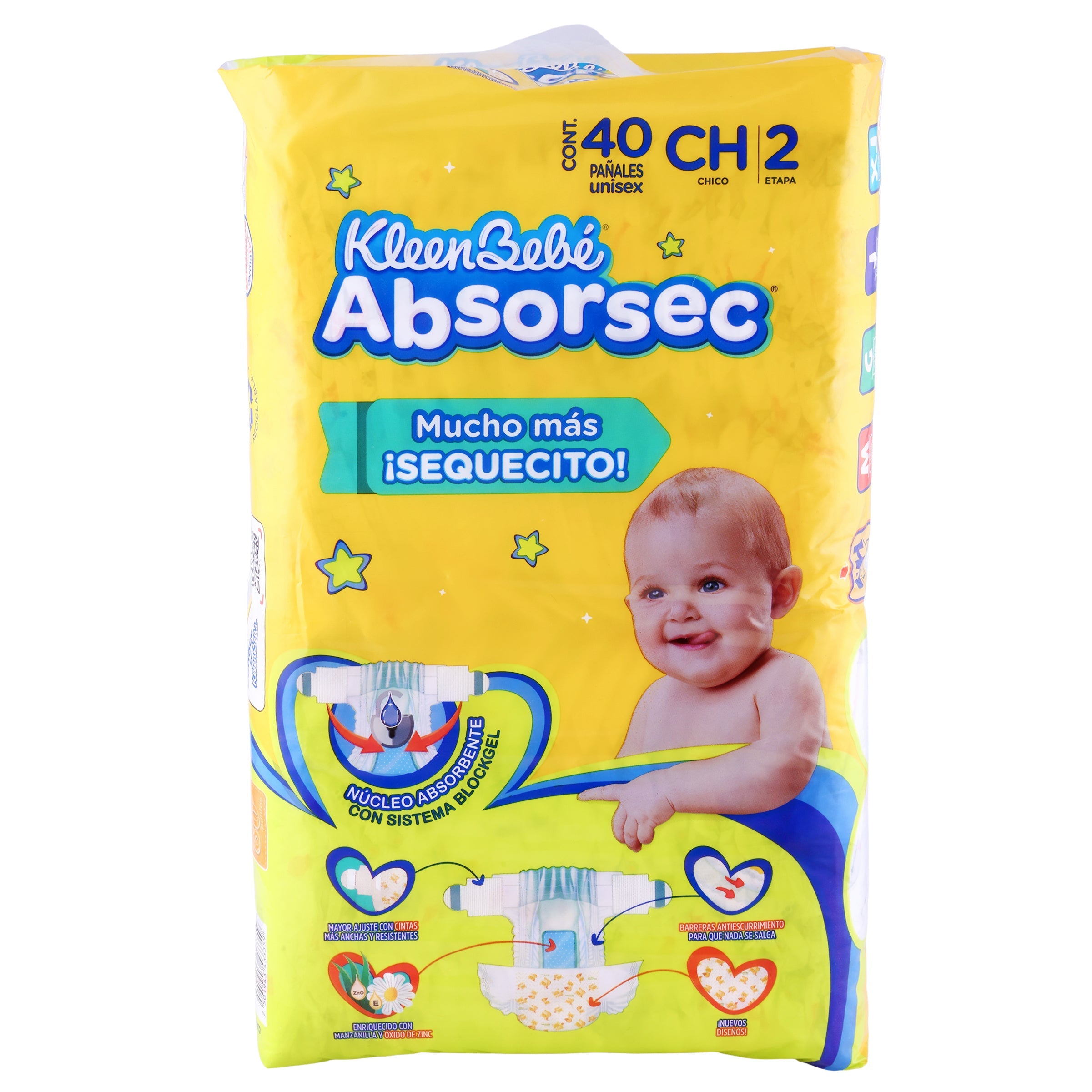 Pañal KB Absor Sec CH 40 pz