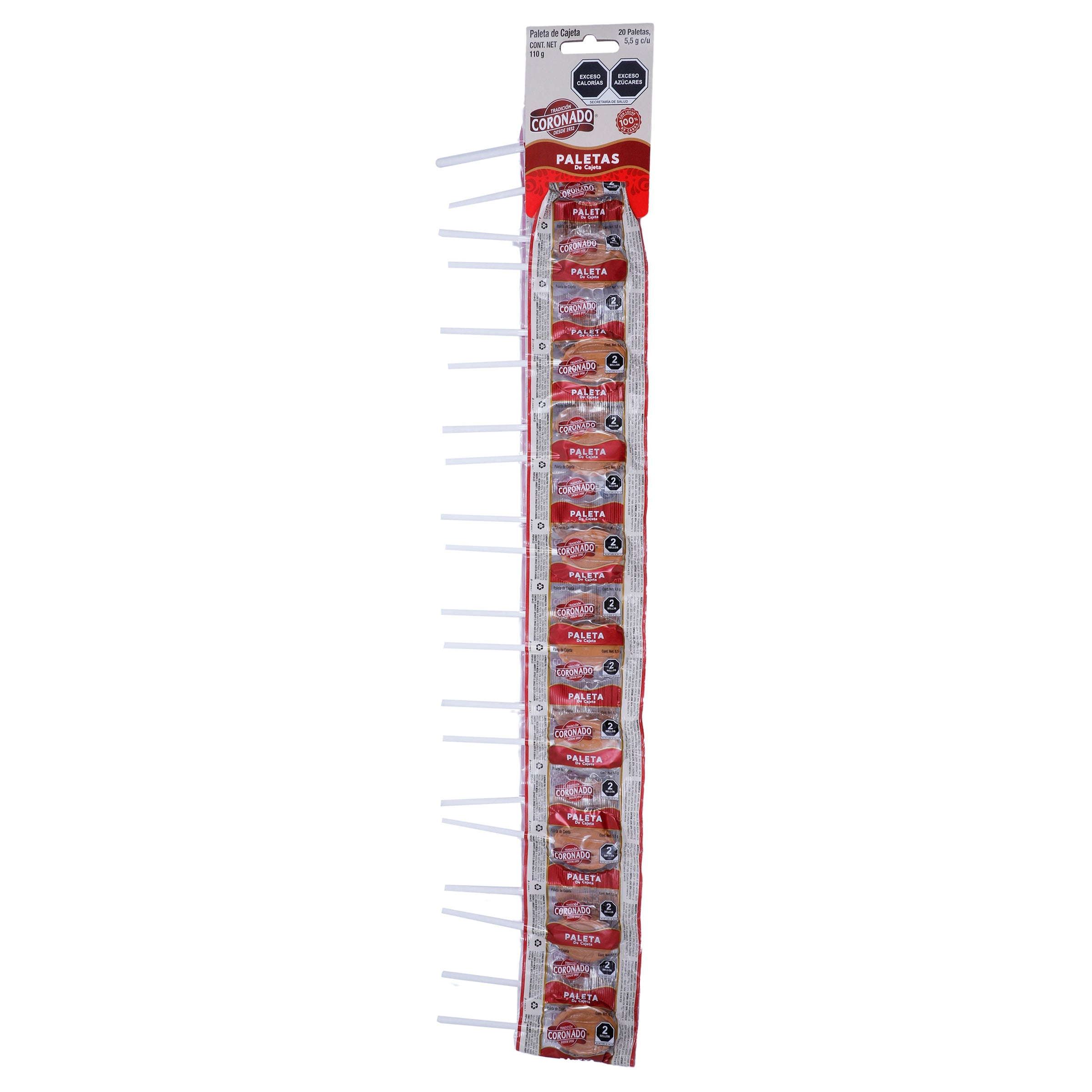 Paleta de cajeta Coronado tira 20 pz