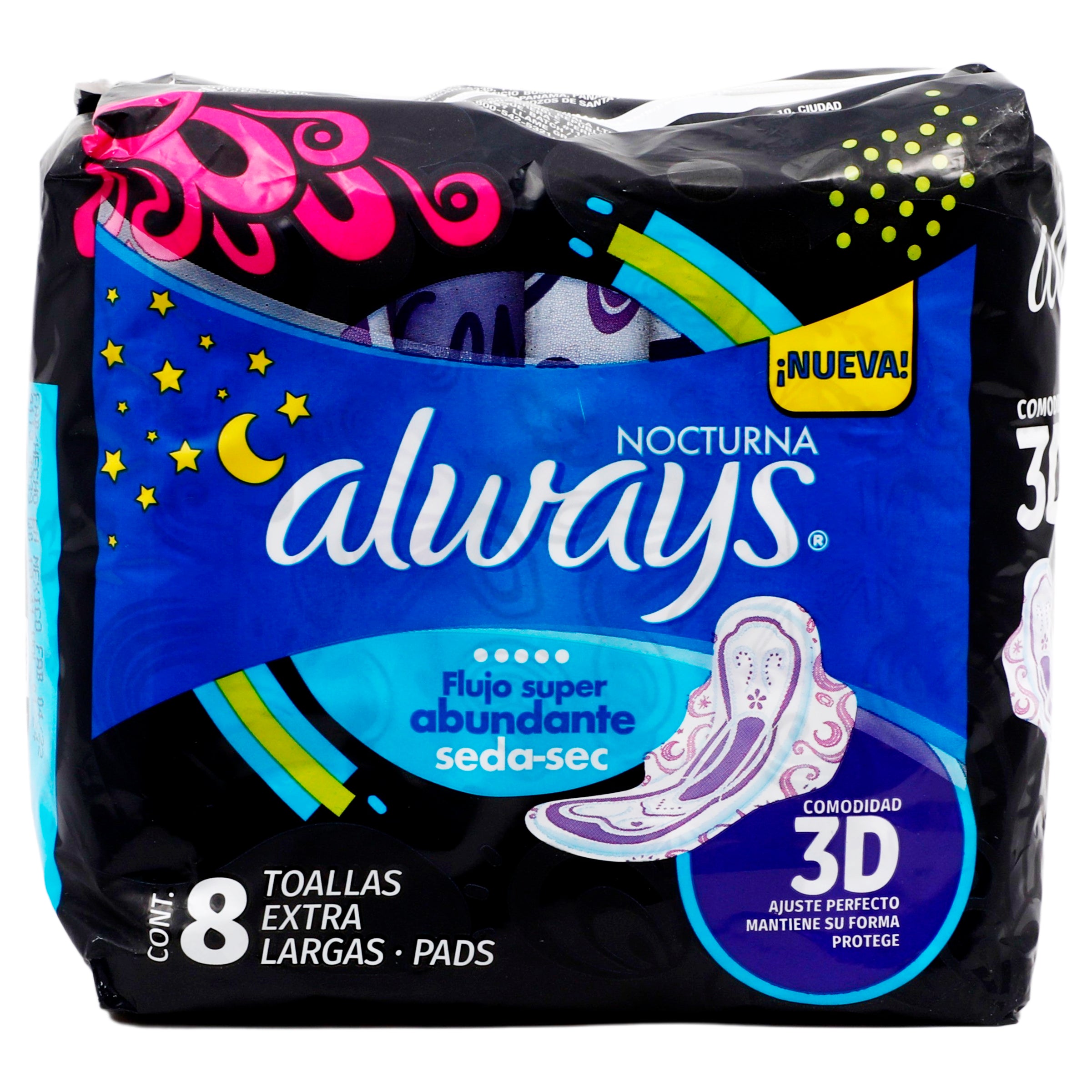 Toalla Always noct seca alas 8 pz