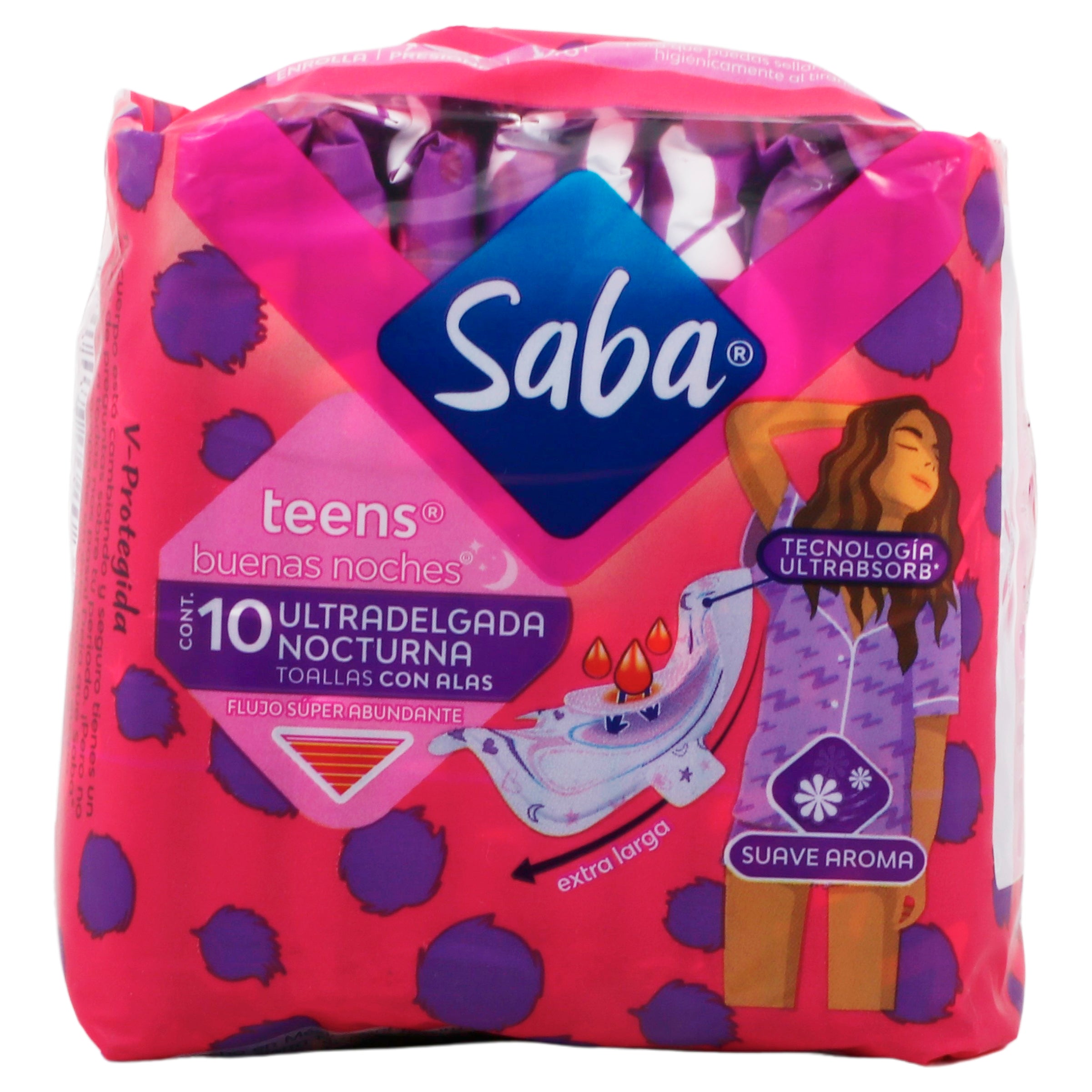 Toalla Saba teens nocturna alas 10 pz