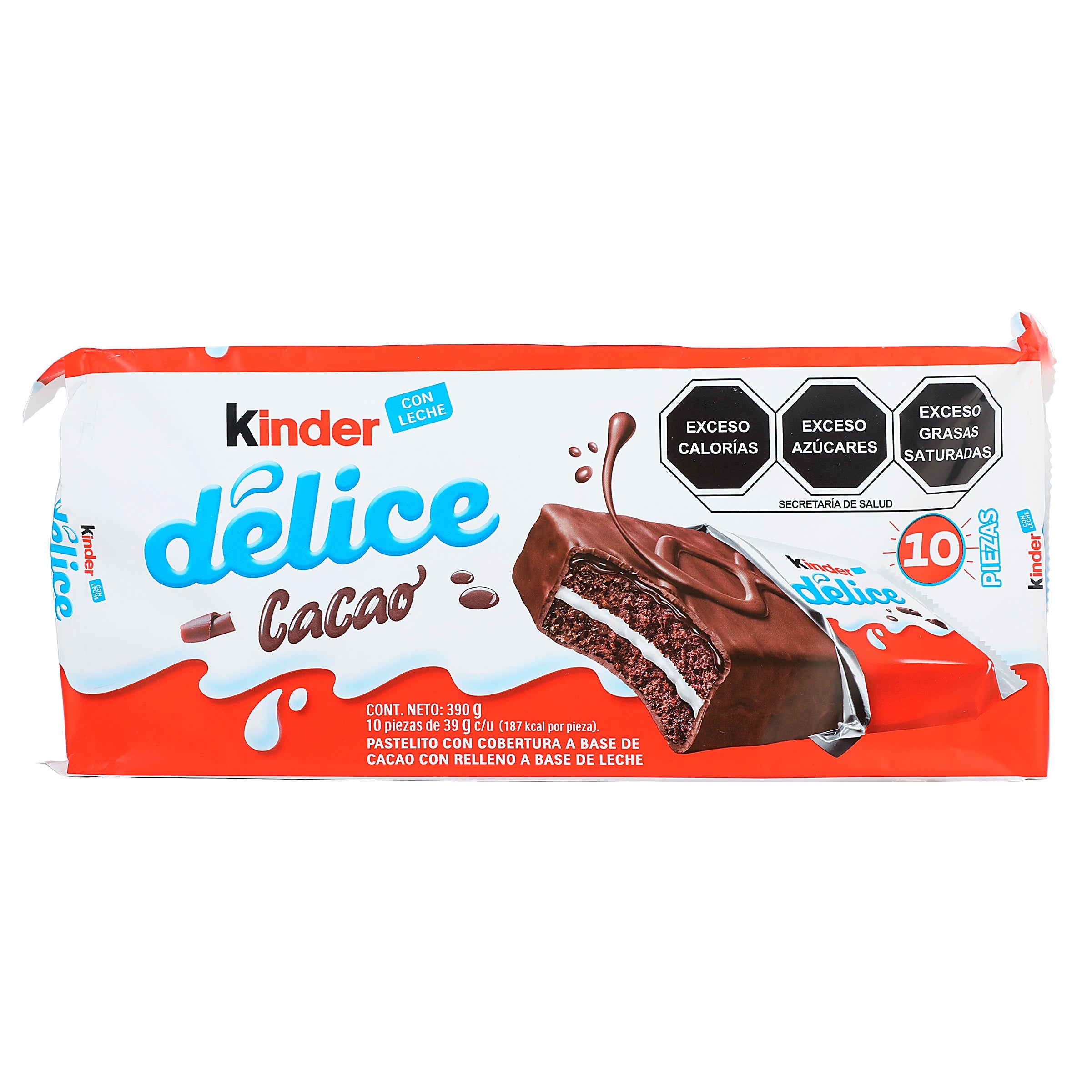 Pastelito kinder delice cacao 39 gr 1 pz